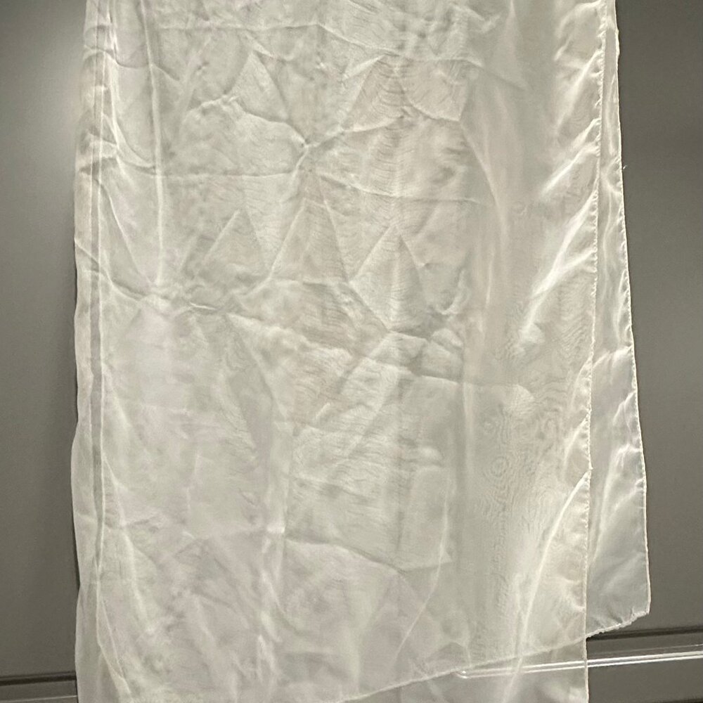 White Sheer Scarf | Lightweight 100% Polyester | Elegant Neutral Wrap